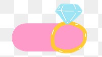 PNG Engagement ring slide icon, transparent background