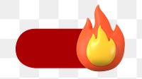 PNG Flame slide 3D icon, transparent background