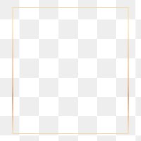 Golden frame png, square, design element, transparent background