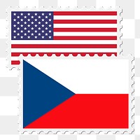 Flag stamps png sticker patriotic illustration, transparent background. Free public domain CC0 image.