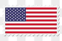 Flag stamp png sticker patriotic illustration, transparent background. Free public domain CC0 image.