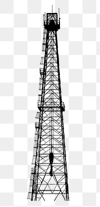 PNG Oil tower silhouette, clipart, transparent background