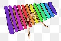 PNG Xylophone music instrument sticker, transparent background. Free public domain CC0 image.