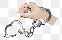 PNG Hand cuffs sticker, transparent background. Free public domain CC0 image.