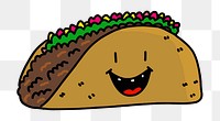 PNG Mexican taco doodle  illustration, transparent background. Free public domain CC0 image.