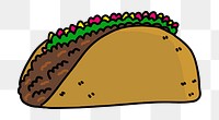 PNG Mexican taco doodle  illustration, transparent background. Free public domain CC0 image.