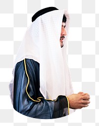 Png Arabic man white keffiyeh, transparent background