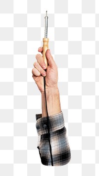 Png hand holding equipment tool, transparent background