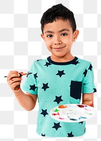 PNG kid paint collage element, transparent background