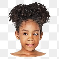 Congolese girl portrait png, transparent background