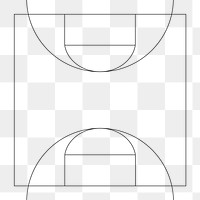 PNG Basketball court outline, transparent background