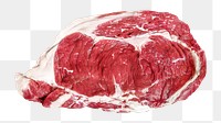 Png raw ribeye steak, transparent background