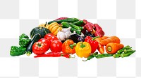 Png heap of colorful vegetables, transparent background