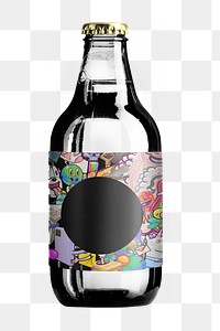 Soda bottle label png, transparent background