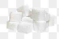 Png sugar cubes pile, transparent background