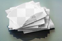 Receipt paper png mockup, transparent design