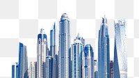 PNG Dubai marina, collage element, transparent background.