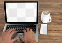 Laptop screen png transparent mockup