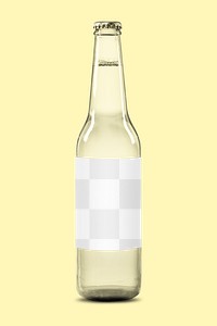 Beer bottle label png mockup, transparent design