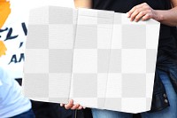 Cardboard sign png mockup, transparent design