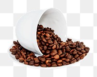 Png spilled coffee beans, transparent background