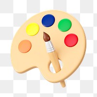 PNG 3D paint palette, element illustration, transparent background