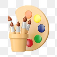 PNG 3D paint palette, element illustration, transparent background