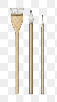 PNG Japanese paint brush, art tool illustration, transparent background. Remixed by rawpixel.