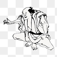 PNG Hokusai's Japanese man, vintage illustration, transparent background. Remixed by rawpixel.
