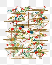 PNG Japanese decorative pattern, vintage painting by G.A. Audsley-Japanese illustration, transparent background. Remixed by rawpixel.