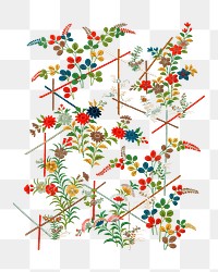 PNG Japanese decorative pattern, vintage painting by G.A. Audsley-Japanese illustration, transparent background. Remixed by rawpixel.