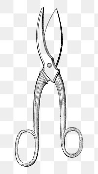 PNG Scissors, vintage gardening tool illustration on transparent background  by François-Frédéric Grobon. Remixed by rawpixel.