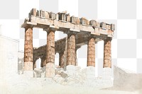 The Parthenon png architecture watercolor, transparent background. Remixed by rawpixel.