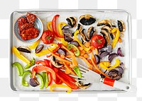 Roasted vegetables png salad, transparent background