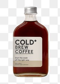 Glass coffee bottle png product packaging, transparent background