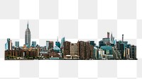 Png cityscape view of Manhattan, transparent background