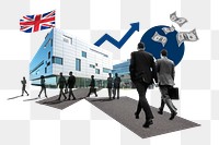 British business png, corporate photo collage, transparent background