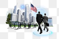 American corporate png, business photo collage, transparent background