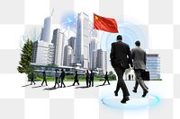 Chinese corporate png, business photo collage, transparent background
