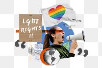 LGBT rights png, gender equality protest remix, transparent background