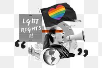 LGBT rights png, gender equality protest remix, transparent background