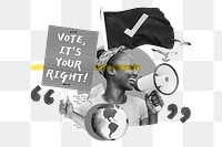 Voting rights png, election encouragement remix, transparent background