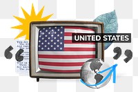 United States png, TV news collage illustration, transparent background