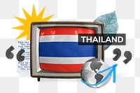 Thailand png, TV news collage illustration, transparent background