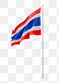 Png flag of Thailand collage element, transparent background