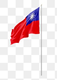 Png flag of Taiwan collage element, transparent background