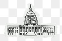 PNG United States Capitol building, line art illustration, transparent background