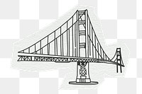 PNG Golden Gate Bridge, famous location, line art illustration, transparent background