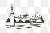 PNG The Moscow Kremlin, line art illustration, transparent background