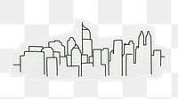 PNG Jakarta skyline, line art illustration, transparent background